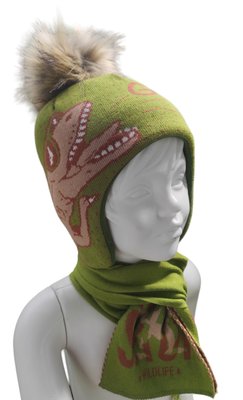Комплект шапка на зав'язках + шарф 52 зелений 324 фото